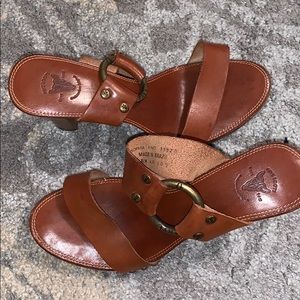 FRYE boots Sophia ring leather tan heel sandals